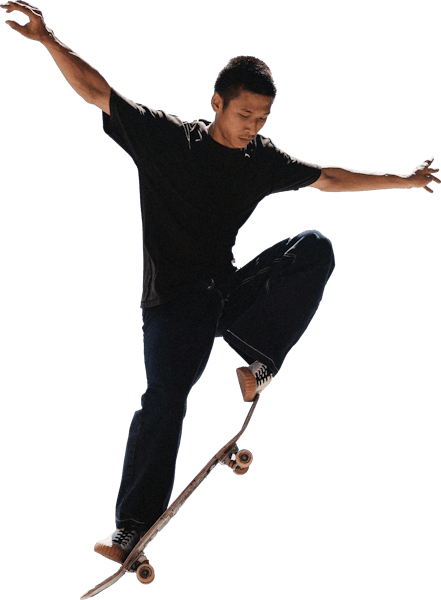 Skater with custom board