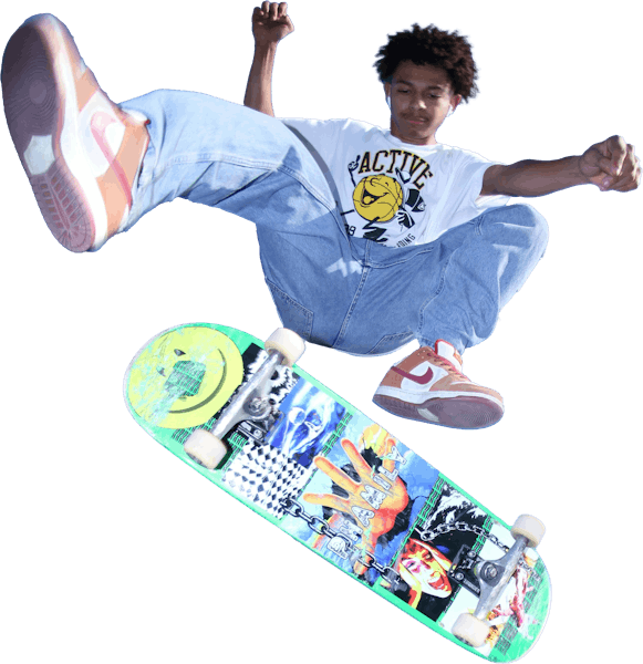 Skater landing trick